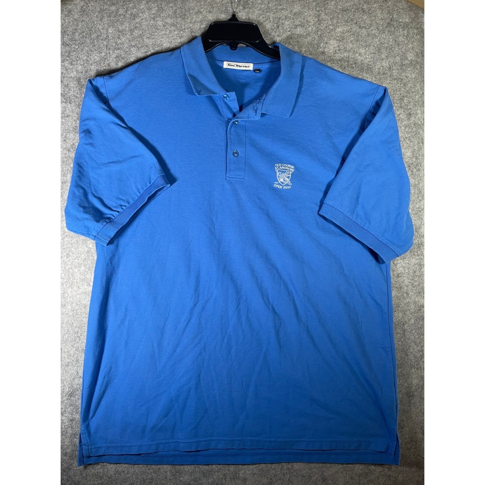 Tom Morris Old Course St Andrews Open 2010 Golf‎ Polo Shirt Mens XXL Blue Pique